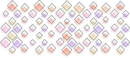 Pastell- Pfirsich Quadrate Diamant Gradient mit Linie Muster Design Hintergrund vektor