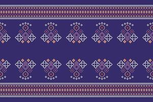 etnisk geometrisk tyg mönster korsa stitch.ikat broderi etnisk orientalisk pixel mönster violett lila bakgrund. abstrakt, vektor, illustration. textur, kläder, dekoration, motiv, siden, tapeter. vektor
