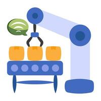 ein einzigartig Design Symbol von automatisiert Produktion Linie vektor