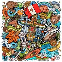 kanada tecknad serie klotter illustration. rolig kanadensisk design. vektor