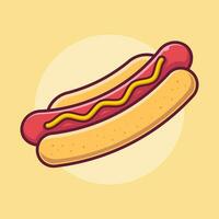 Bohnenkraut Hotdog mit Mayonnaise Vektor Illustration