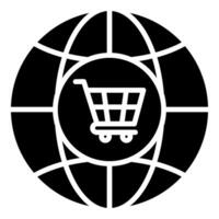 Internet Einkaufen Symbol Linie Vektor Illustration