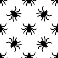 nahtlos Vektor einfarbig Muster mit Spinnen. einfach schwarz und Weiß Insekt Silhouette Hintergrund
