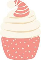 muffin färgrik tecknad serie med glasyr socker. söt efterrätt emoji ikon ljuv samling vektor