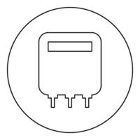 elektrisch Meter Zuhause Elektrizität Leistung zählt Energie Messung Verbrauch Ausrüstung Symbol im Kreis runden schwarz Farbe Vektor Illustration Bild Gliederung Kontur Linie dünn Stil