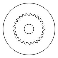 runda kniv kvarnsten cirkulär fick syn på skiva ikon i cirkel runda svart Färg vektor illustration bild översikt kontur linje tunn stil