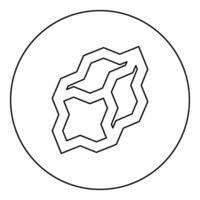 Kohle Holzkohle Symbol im Kreis runden schwarz Farbe Vektor Illustration Bild Gliederung Kontur Linie dünn Stil