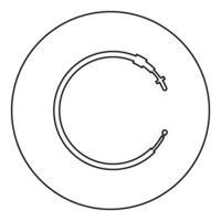 kabel- för gas koppling bil dra manuell överföring rep del ikon i cirkel runda svart Färg vektor illustration bild översikt kontur linje tunn stil