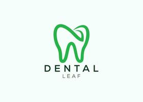 dental blad logotyp design vektor mall. naturlig dental vektor logotyp