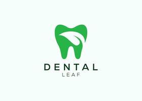 dental blad logotyp design vektor mall. naturlig dental vektor logotyp
