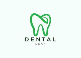 dental blad logotyp design vektor mall. naturlig dental vektor logotyp