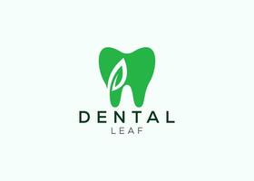 dental blad logotyp design vektor mall. naturlig dental vektor logotyp