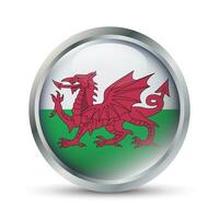 wales flagga 3d bricka illustration vektor