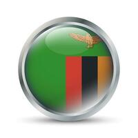 zambia flagga 3d bricka illustration vektor