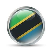 tanzania flagga 3d bricka illustration vektor