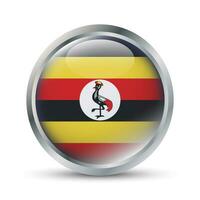uganda flagga 3d bricka illustration vektor