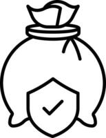 Geld Tasche Schutz Gliederung Vektor Illustration Symbol