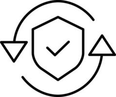 Sicherheit Schild Gliederung Vektor Illustration Symbol