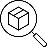 Suche Logistik Box Gliederung Vektor Illustration Symbol