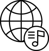 Welt Musik- Gliederung Vektor Illustration Symbol