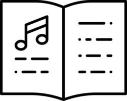 Musik- Buch Gliederung Vektor Illustration Symbol