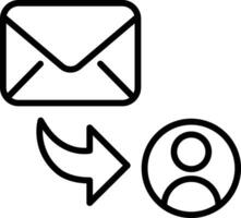 Mail empfangen Gliederung Vektor Illustration Symbol