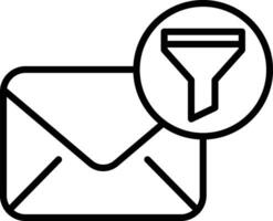 Filter Email Gliederung Vektor Illustration Symbol