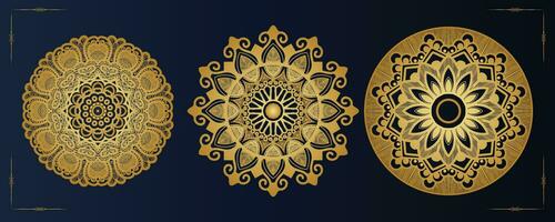 kostenlos Vektor Luxus Mandala Vorlage Hintergrund und Zier Design zum Einladung, Blumen- Mandala. Gold Mandala