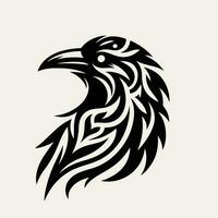 Rabe Stammes- tätowieren Logo Symbol Design vektor