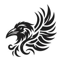 Rabe Stammes- tätowieren Logo Symbol Design vektor