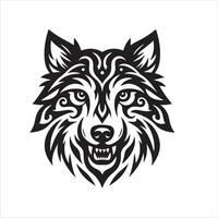 Wolf Stammes- tätowieren Logo Symbol Design Illustration vektor