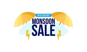 Monsun Mega Verkauf Banner Vorlage vektor