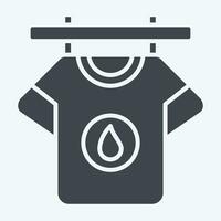 ikon hängande tshirt. relaterad till tvätt symbol. glyf stil. enkel design redigerbar. enkel illustration vektor