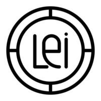 Leu Rumänien Symbol. Gliederung Lei Vektor Symbol zum Netz Design isoliert auf Weiß Hintergrund