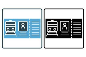 tåg biljett ikon. ikon relaterad till biljett för tåg resa. fast ikon stil. element illustration vektor