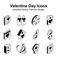 skaffa sig din händer på detta vackert designad valentines dag isometrisk ikoner uppsättning vektor