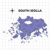 söder jeolla provins Karta illustration. Karta av de provins i söder korea vektor