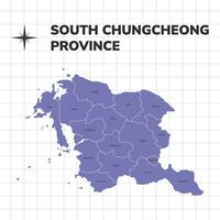 söder chungcheong provins Karta illustration. Karta av de provins i söder korea vektor