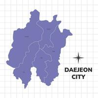 daejeon Stadt Karte Illustration. Karte von Städte im Süd Korea vektor
