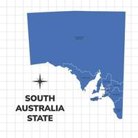 Süd Australien Zustand Karte Illustration. Karte von das Zustand im Australien vektor