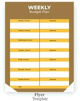 budget planerare mall vektor