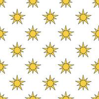 sömlös mönster med gul solar. enkel solig bakgrund. vektor platt illustration.