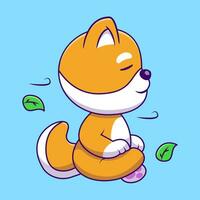 süß meditieren Shiba inu Karikatur Vektor Symbole Illustration. eben Karikatur Konzept. geeignet zum irgendein kreativ Projekt.