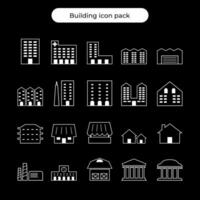 byggnader ikon packa samling vektor
