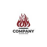 Silhouette von Feuer Flamme Logo Design Vorlage vektor