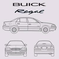 1998 buick kunglig bil plan vektor