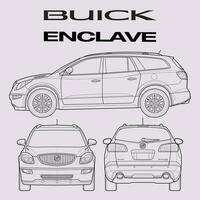 2009 buick enklav bil plan vektor