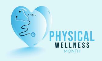 physisch Wellness Monat. Hintergrund, Banner, Karte, Poster, Vorlage. Vektor Illustration.