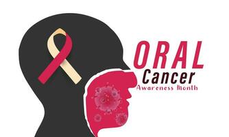 Oral Krebs Bewusstsein Monat. Hintergrund, Banner, Karte, Poster, Vorlage. Vektor Illustration.