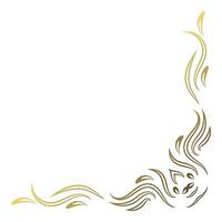 guld årgång hörn och ram vektor element. antik virvla runt delare mönster lyx prydnad. filigran design calligraphic dekoration för ram, hälsning kort, inbjudan, meny, certifikat.